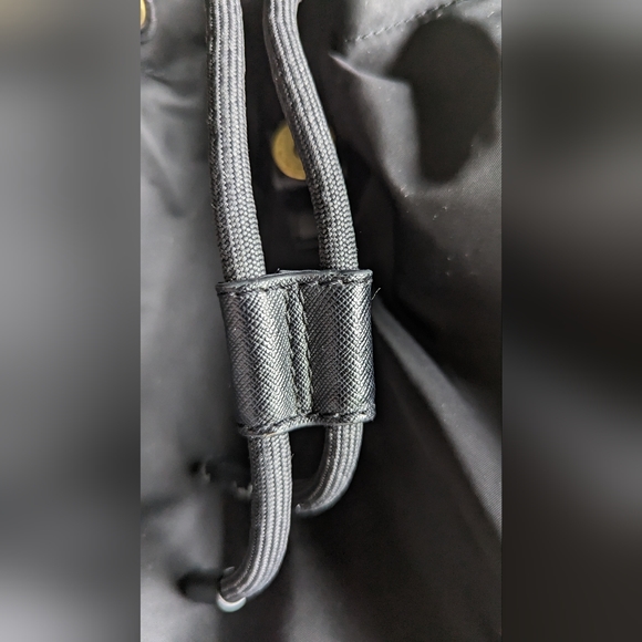 EUC Tory Burch Scout Mini Nylon Backpack in black flap magnetic clasp closure - Picture 9 of 16